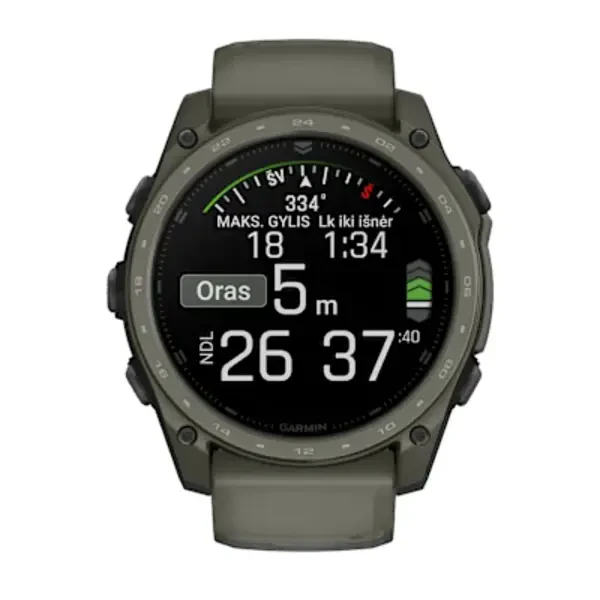 Garmin tactix® 8 – 51 mm, AMOLED sportinis laikrodis (alyvos žievelės spalvos „Cerakote®“ danga)