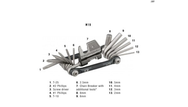 Mini įrankių rinkinys Crankbrothers Multi 19 juodas
